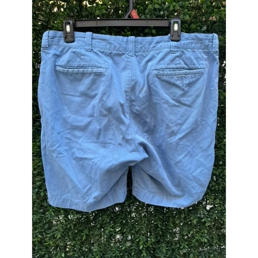 J.Crew Stanton Shorts Mens 33 Light Blue 9 Inch Inseam Cotton Chino Flat Front